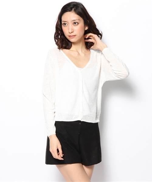 coen（コーエン）の「フレンチリネンＶネックカーディガン（カーディガン/ボレロ・レディース・ベージュ/ホワイト/ライム/ネイビー/レッド/コバルトブルー・MEDIUM/LARGE）」の18枚目の写真