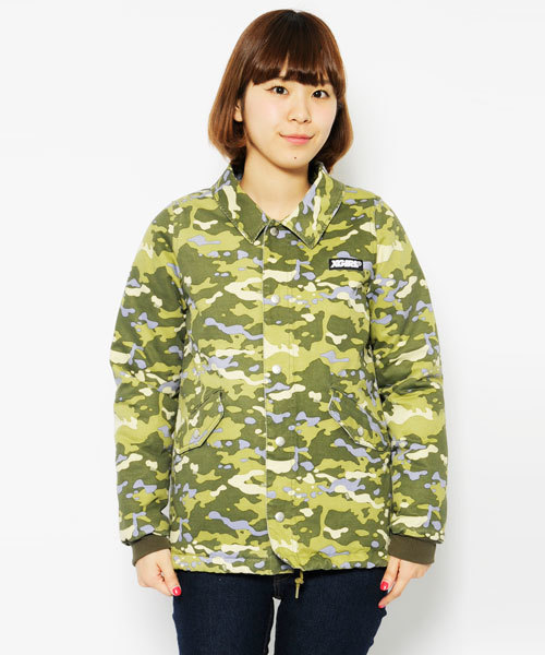 X-girl（エックスガール）の「MILITARY COACH JACKET（ミリタリージャケット・レディース・カモフラージュ/ブラック/オリーブ・1/2）」の9枚目の写真