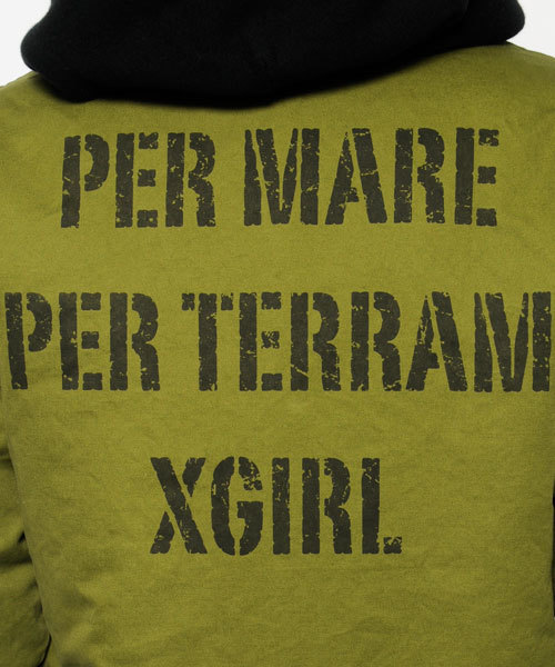 X-girl（エックスガール）の「MILITARY COACH JACKET（ミリタリージャケット・レディース・カモフラージュ/ブラック/オリーブ・1/2）」の5枚目の写真