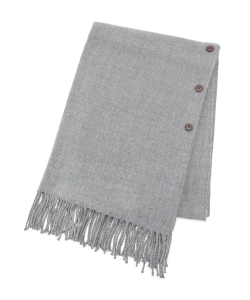 2way ツイル無地ボタン付きストール
