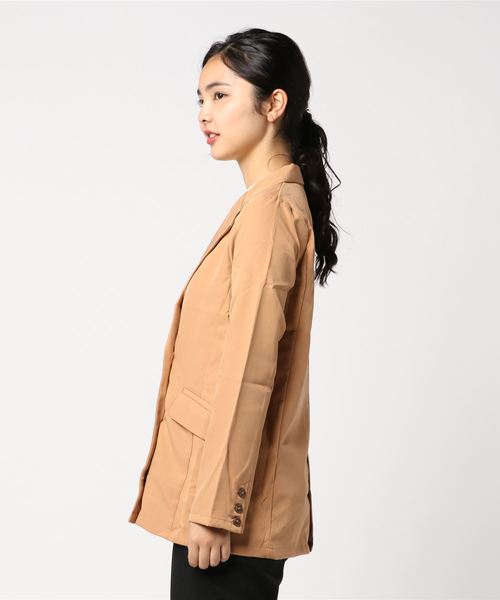 STYLEBLOCK（スタイルブロック）の「とろみ素材ダブルテーラードジャケット（テーラードジャケット・レディース・キャメル/レッド系その他/ブラウン/カーキ・M）」の5枚目の写真