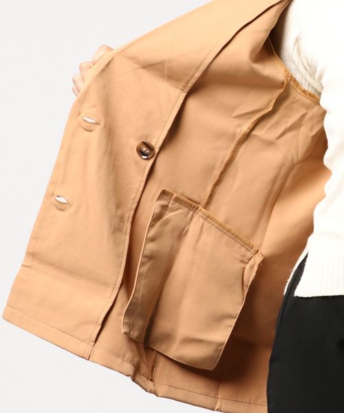STYLEBLOCK（スタイルブロック）の「とろみ素材ダブルテーラードジャケット（テーラードジャケット・レディース・キャメル/レッド系その他/ブラウン/カーキ・M）」の7枚目の写真
