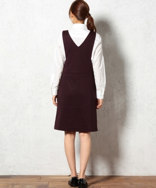green label relaxing(グリーンレーベルリラクシング)の「GT ツイルポンチ ジャンパースカート ◆(ワンピース・レディース・グレー/ワインレッド・36/38)」の6枚目の写真