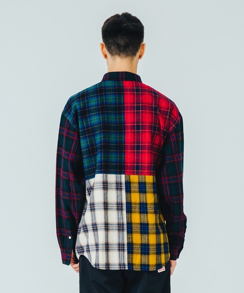 XLARGE（エクストララージ）の「L/S PATCHWORK SHIRT（シャツ/ブラウス・メンズ・ホワイト/グリーン・SMALL/MEDIUM/LARGE/X-LARGE）」の5枚目の写真