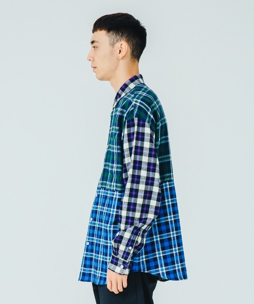 XLARGE（エクストララージ）の「L/S PATCHWORK SHIRT（シャツ/ブラウス・メンズ・ホワイト/グリーン・SMALL/MEDIUM/LARGE/X-LARGE）」の7枚目の写真