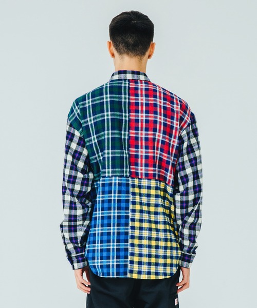XLARGE（エクストララージ）の「L/S PATCHWORK SHIRT（シャツ/ブラウス・メンズ・ホワイト/グリーン・SMALL/MEDIUM/LARGE/X-LARGE）」の8枚目の写真
