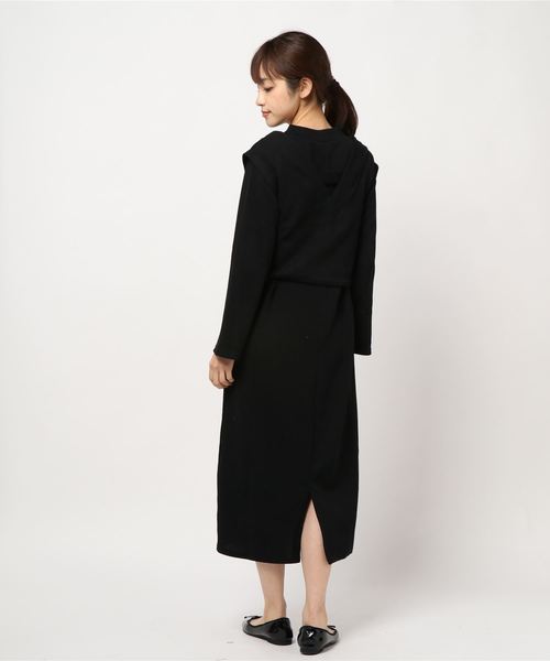 STYLEBLOCK（スタイルブロック）の「リブニットソーショートベストセット（ワンピース・レディース・アイボリー/ブラウン/ブラック/ブラウン系その他・M）」の6枚目の写真