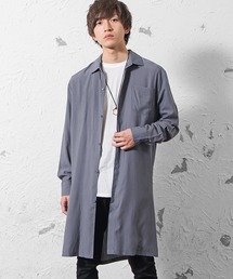 MinoriTY | 【2019秋冬新作】サイドスリットロングシャツ ビックシルエット ライトアウター カジュアルシャツ(シャツ/ブラウス)