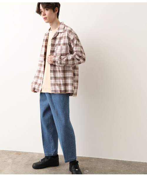 JUNRED（ジュンレッド）の「リラックスシルエットオープンカラーチェックシャツ（シャツ/ブラウス・メンズ・ホワイト/ブルー・S/M/L）」の8枚目の写真