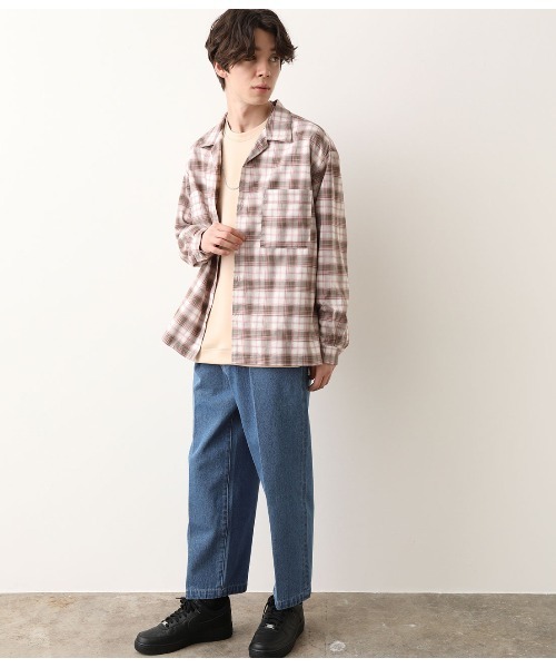 JUNRED（ジュンレッド）の「リラックスシルエットオープンカラーチェックシャツ（シャツ/ブラウス・メンズ・ホワイト/ブルー・S/M/L）」の9枚目の写真