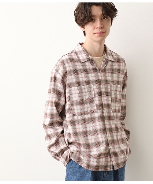 JUNRED（ジュンレッド）の「リラックスシルエットオープンカラーチェックシャツ（シャツ/ブラウス・メンズ・ホワイト/ブルー・S/M/L）」の10枚目の写真