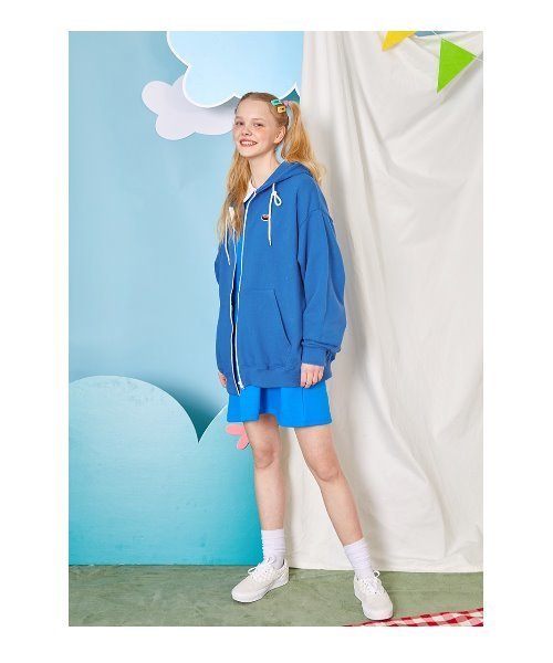 muahmuah(ムーアムーア)の「ワッペンロゴラインジップアップパーカー/ZIP UPフーディー(パーカー・レディース・ライトブルー/ブラック/ベージュ/グレー/ピンク/ブルー・FREE)」の9枚目の写真