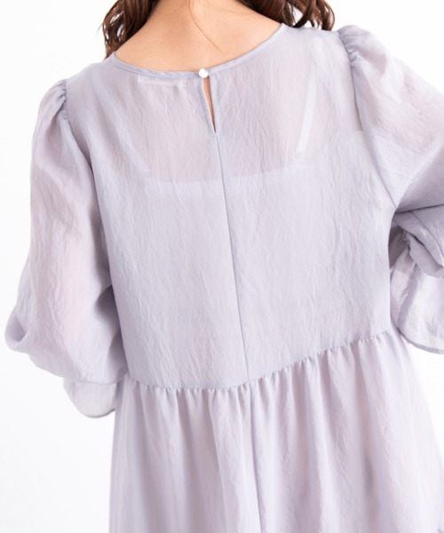 VANNIE U(ヴァニーユー)の「ふんわりティアードワンピース(ワンピース・レディース・ベージュ/ラベンダー・FREE)」の22枚目の写真
