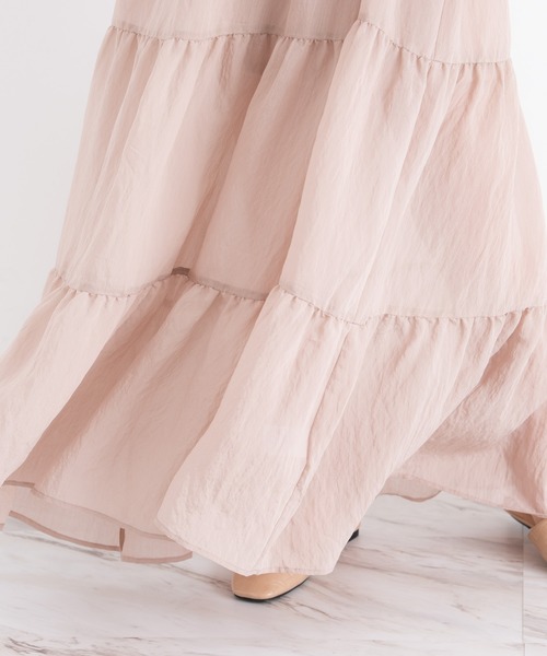 VANNIE U(ヴァニーユー)の「ふんわりティアードワンピース(ワンピース・レディース・ベージュ/ラベンダー・FREE)」の12枚目の写真