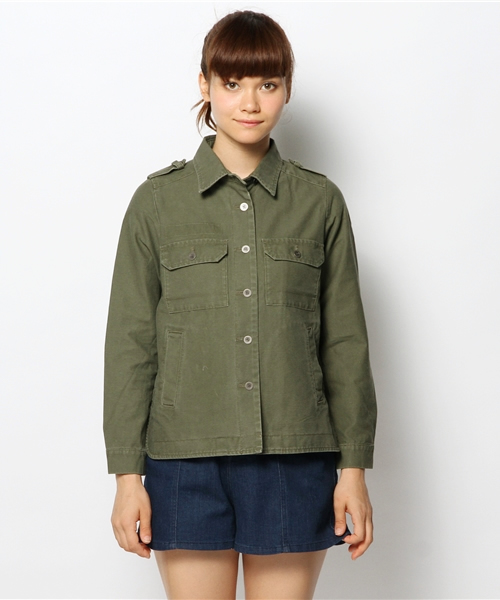 CIAOPANIC(チャオパニック)の「【Ciaopanic】バックサテンワークSH(ミリタリージャケット・レディース・カーキ/チャコールグレー・FREE)」の3枚目の写真