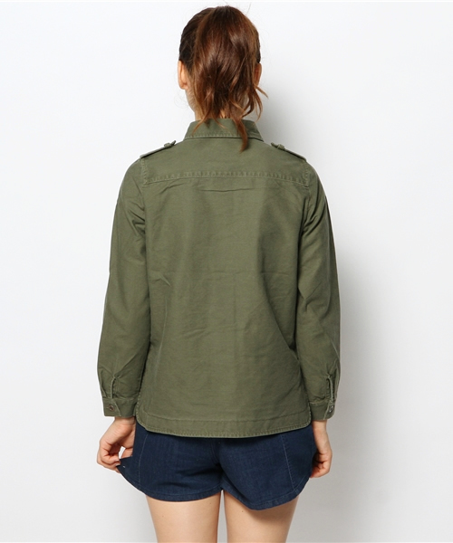CIAOPANIC(チャオパニック)の「【Ciaopanic】バックサテンワークSH(ミリタリージャケット・レディース・カーキ/チャコールグレー・FREE)」の5枚目の写真