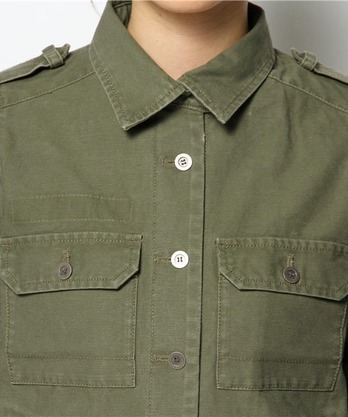 CIAOPANIC(チャオパニック)の「【Ciaopanic】バックサテンワークSH(ミリタリージャケット・レディース・カーキ/チャコールグレー・FREE)」の7枚目の写真