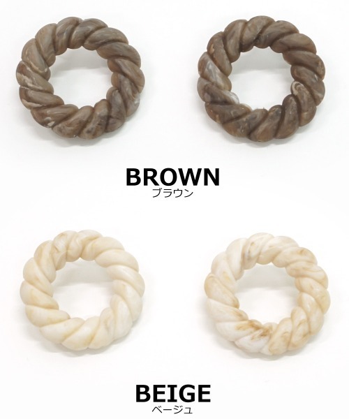 DONOBAN（ドノバン）の「ツイストサークルピアス [E]（ピアス（両耳用）・レディース・ベージュ/ブラウン・ONESIZE）」の8枚目の写真