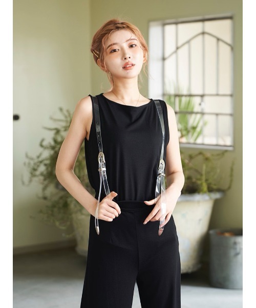 Darich（ダーリッチ）の「ノースリーブナチュラルトップス（Tシャツ/カットソー・レディース・ホワイト/ブラック/ピンク/モカ・FREE）」の2枚目の写真