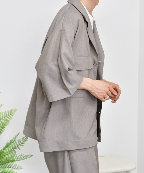 kutir（クティール）の「CPOシャツ　セットアップ着用可能（シャツ/ブラウス・メンズ・ライトブルー/パープル/ライトベージュ/レンガ・MEDIUM/LARGE）」の11枚目の写真