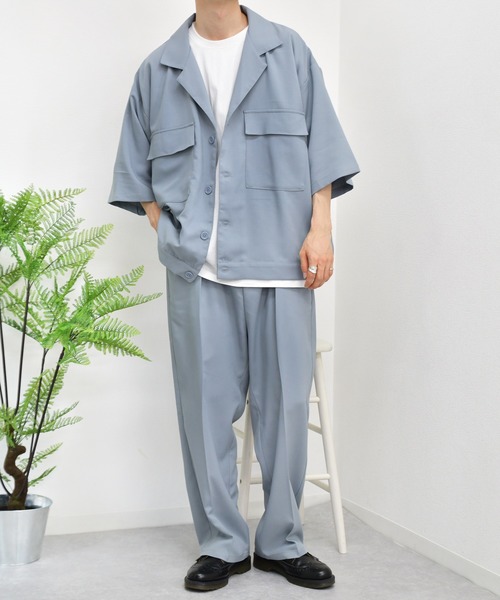 kutir（クティール）の「CPOシャツ　セットアップ着用可能（シャツ/ブラウス・メンズ・ライトブルー/パープル/ライトベージュ/レンガ・MEDIUM/LARGE）」の16枚目の写真