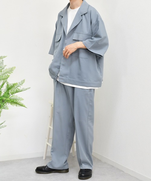 kutir（クティール）の「CPOシャツ　セットアップ着用可能（シャツ/ブラウス・メンズ・ライトブルー/パープル/ライトベージュ/レンガ・MEDIUM/LARGE）」の14枚目の写真