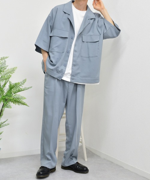 kutir（クティール）の「CPOシャツ　セットアップ着用可能（シャツ/ブラウス・メンズ・ライトブルー/パープル/ライトベージュ/レンガ・MEDIUM/LARGE）」の18枚目の写真