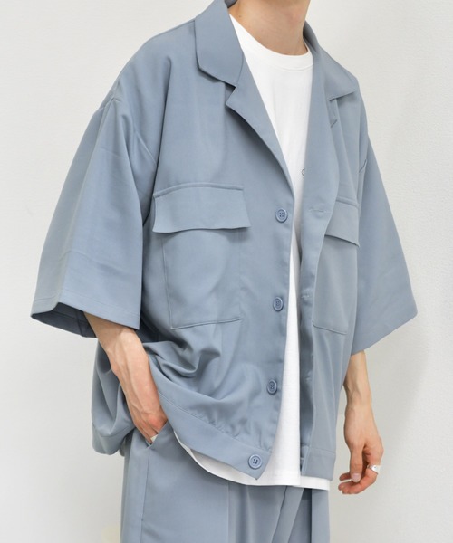 kutir（クティール）の「CPOシャツ　セットアップ着用可能（シャツ/ブラウス・メンズ・ライトブルー/パープル/ライトベージュ/レンガ・MEDIUM/LARGE）」の20枚目の写真