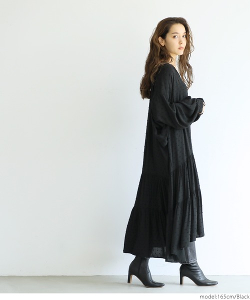 coca(coca)(コカ)の「とろみドビースキッパーボリュームワンピース(ワンピース・レディース・グレー系その他/ブラック・ONE SIZE)」の15枚目の写真