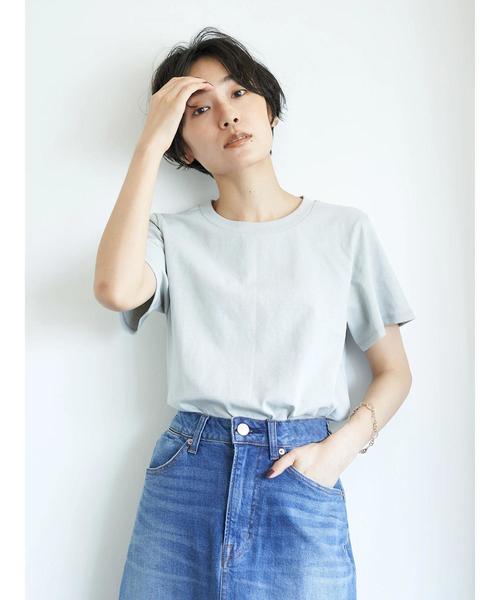 AMERICAN HOLIC（アメリカンホリック）の「クルーネックカットプルオーバー　＊〇（Tシャツ/カットソー・レディース・オフホワイト/グレー/ブラック/ピンク/ブラウン・M/L）」の7枚目の写真