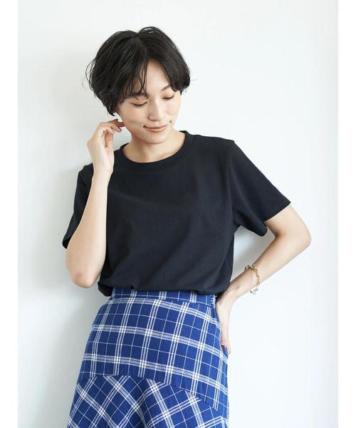 AMERICAN HOLIC（アメリカンホリック）の「クルーネックカットプルオーバー　＊〇（Tシャツ/カットソー・レディース・オフホワイト/グレー/ブラック/ピンク/ブラウン・M/L）」の2枚目の写真