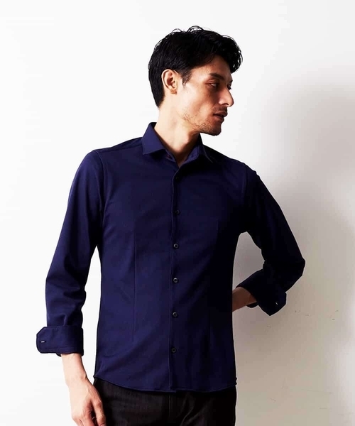 MICHEL KLEIN HOMME (ミッシェルクランオム)の「シャツ(ロジェ)(シャツ/ブラウス・メンズ・ホワイト/ブラック/パープル/ワインレッド・MEDIUM/LARGE/X-LARGE)」の7枚目の写真