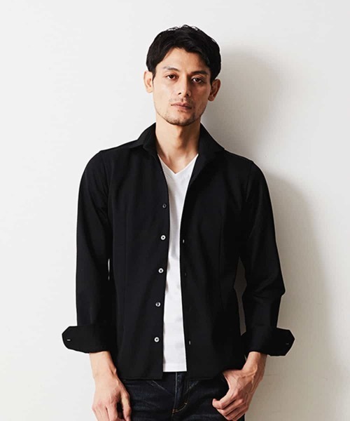 MICHEL KLEIN HOMME (ミッシェルクランオム)の「シャツ(ロジェ)(シャツ/ブラウス・メンズ・ホワイト/ブラック/パープル/ワインレッド・MEDIUM/LARGE/X-LARGE)」の2枚目の写真
