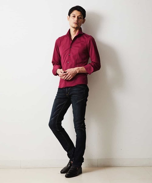 MICHEL KLEIN HOMME (ミッシェルクランオム)の「シャツ(ロジェ)(シャツ/ブラウス・メンズ・ホワイト/ブラック/パープル/ワインレッド・MEDIUM/LARGE/X-LARGE)」の4枚目の写真