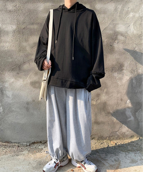 neos（ネオス）の「【neos -addictive design-】ビッグシルエット ミニ裏毛 ダメージ プルパーカー（パーカー・メンズ・グレー/レッド/ブルー/ピンク/パープル/ブラック/チャコールグレー/ホワイト・MEDIUM/LARGE/X-LARGE）」の10枚目の写真