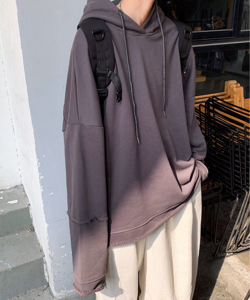 neos（ネオス）の「【neos -addictive design-】ビッグシルエット ミニ裏毛 ダメージ プルパーカー（パーカー・メンズ・グレー/レッド/ブルー/ピンク/パープル/ブラック/チャコールグレー/ホワイト・MEDIUM/LARGE/X-LARGE）」の13枚目の写真