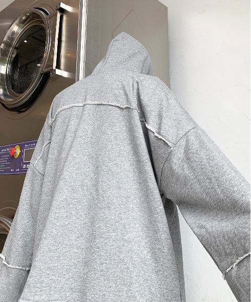 neos（ネオス）の「【neos -addictive design-】ビッグシルエット ミニ裏毛 ダメージ プルパーカー（パーカー・メンズ・グレー/レッド/ブルー/ピンク/パープル/ブラック/チャコールグレー/ホワイト・MEDIUM/LARGE/X-LARGE）」の19枚目の写真