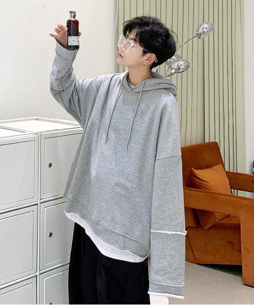 neos（ネオス）の「【neos -addictive design-】ビッグシルエット ミニ裏毛 ダメージ プルパーカー（パーカー・メンズ・グレー/レッド/ブルー/ピンク/パープル/ブラック/チャコールグレー/ホワイト・MEDIUM/LARGE/X-LARGE）」の20枚目の写真