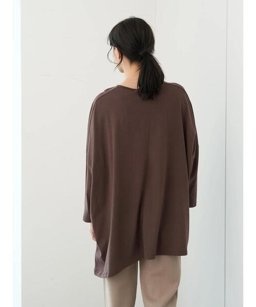 AMERICAN HOLIC(アメリカンホリック)の「アシンメトリーカットチュニック *(Tシャツ/カットソー・レディース・ライトグレー/ブラック/ブラウン/キャメル・FREE)」の6枚目の写真