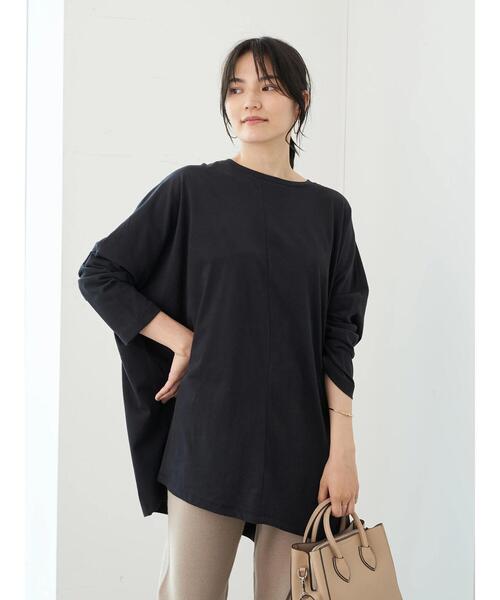 AMERICAN HOLIC(アメリカンホリック)の「アシンメトリーカットチュニック *(Tシャツ/カットソー・レディース・ライトグレー/ブラック/ブラウン/キャメル・FREE)」の8枚目の写真