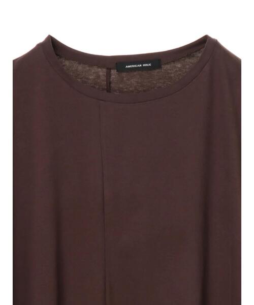 AMERICAN HOLIC(アメリカンホリック)の「アシンメトリーカットチュニック *(Tシャツ/カットソー・レディース・ライトグレー/ブラック/ブラウン/キャメル・FREE)」の17枚目の写真