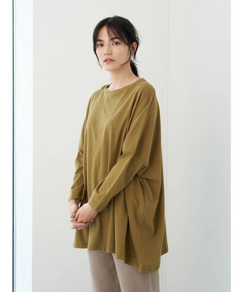 AMERICAN HOLIC(アメリカンホリック)の「アシンメトリーカットチュニック *(Tシャツ/カットソー・レディース・ライトグレー/ブラック/ブラウン/キャメル・FREE)」の4枚目の写真