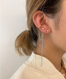 チェーンイヤーカフ付ピアス