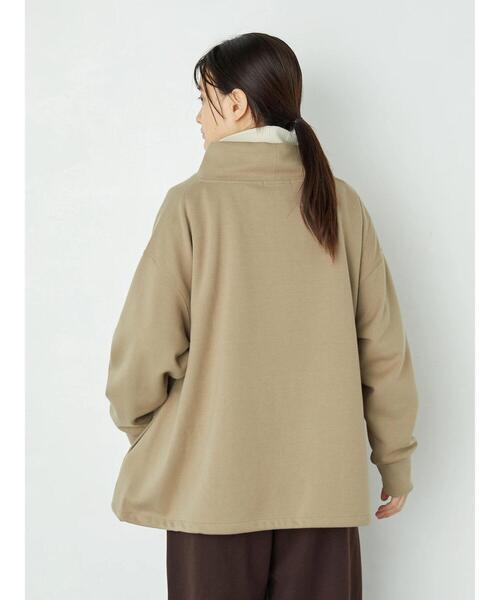 AMERICAN HOLIC（アメリカンホリック）の「スタンドカラー裾ドロスト裏毛プルオーバー　＊（Tシャツ/カットソー・レディース・ライトグレー/ベージュ/モカ/ネイビー・L/M）」の8枚目の写真