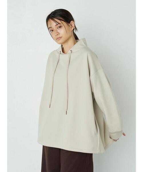 AMERICAN HOLIC（アメリカンホリック）の「スタンドカラー裾ドロスト裏毛プルオーバー　＊（Tシャツ/カットソー・レディース・ライトグレー/ベージュ/モカ/ネイビー・L/M）」の5枚目の写真
