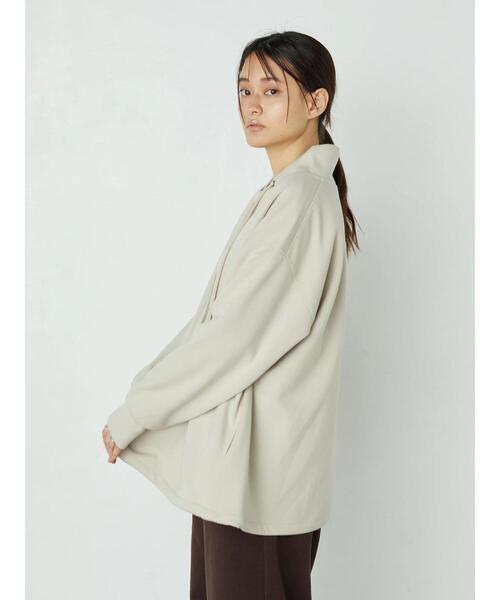 AMERICAN HOLIC（アメリカンホリック）の「スタンドカラー裾ドロスト裏毛プルオーバー　＊（Tシャツ/カットソー・レディース・ライトグレー/ベージュ/モカ/ネイビー・L/M）」の11枚目の写真