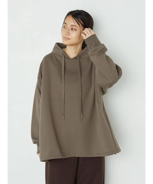 AMERICAN HOLIC（アメリカンホリック）の「スタンドカラー裾ドロスト裏毛プルオーバー　＊（Tシャツ/カットソー・レディース・ライトグレー/ベージュ/モカ/ネイビー・L/M）」の18枚目の写真