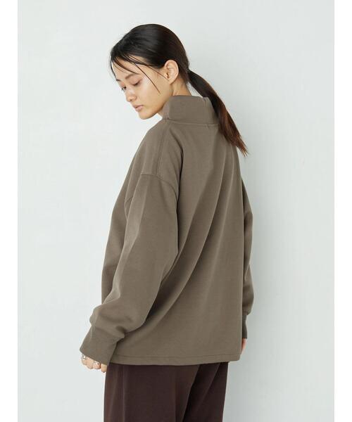 AMERICAN HOLIC（アメリカンホリック）の「スタンドカラー裾ドロスト裏毛プルオーバー　＊（Tシャツ/カットソー・レディース・ライトグレー/ベージュ/モカ/ネイビー・L/M）」の15枚目の写真
