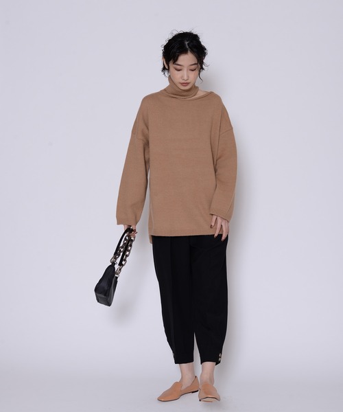 ECRIRE(エクリール)の「カットオフタートル(Tシャツ/カットソー・レディース・ブラック/キャメル・フリー)」の13枚目の写真