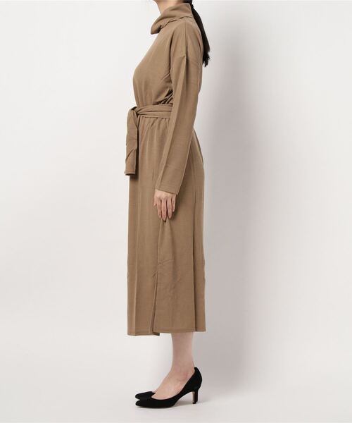 KOBE LETTUCE（コウベレタス）の「ウエストマークオフタートルワンピース[E2639]（ワンピース・レディース・ベージュ/ブラック/アイボリー/パープル・FREE）」の6枚目の写真